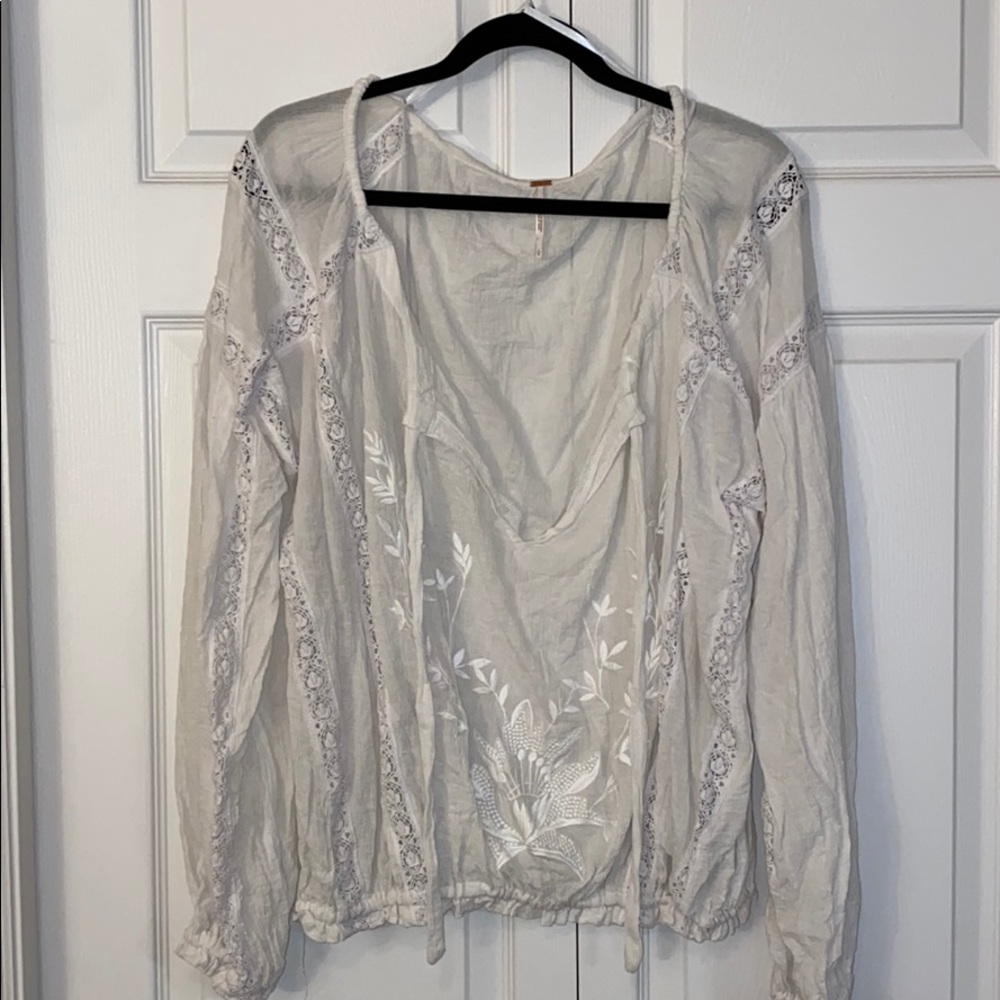 White Floral Blouse